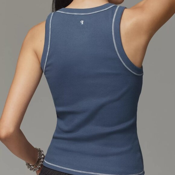 The Sunny Scoop-Neck Tank Top by Pilcro - Blue & Brown Bundle - Size SMALL - Picture 4 of 10